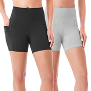 Women's 2-Pack Bike Short, Black/Grey Heather, M
