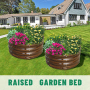 SnugNiture ZL-HC221 Galvanized Raised Garden Bed, 2Pcs 2x2x1ft, Brown