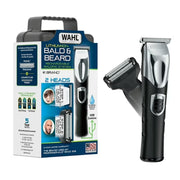 Wahl 3023628 Bald N Shave Rechargeable Two Heads Rinseable T-Blade Trimmer for Men