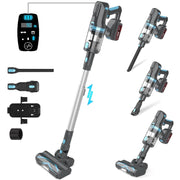 YOMA Cordless Stick Vacuum Cleaner, 30Kpa Suction, 60 Min Runtime, LED Touchscreen, Flexible Swivel Brush with LED Lights, HEPA Filtration, V11