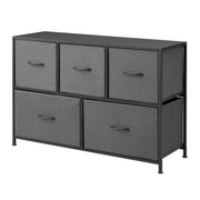 Mainstays MSS436249972004 5 Drawer Fabric Storage Dresser for Bedroom, Grey