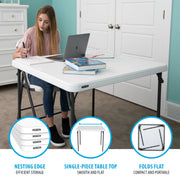 Lifetime Products 37-Inch Commercial Grade Square Folding Table, White Granite, Rust-Resistant Powder-Coated Steel Frame, Indoor Outdoor, 80783