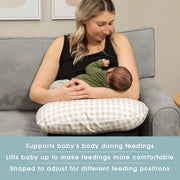 Boppy Momkind Nursing Pillow, Compact Support for Feeding, Taupe Gingham Check, 12 in, 94652805