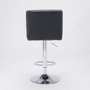 edx WMED-C-8100 Bar Stools Set of 2, PU Leather Upholstery, 360-Degree Swivel, Adjustable Height, Black