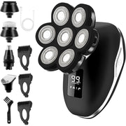 Obacre 5-in-1 Electric Shaver for Women, 7D Floating Head Razor, Waterproof Wet & Dry Cordless Body Groomer with Detachable Heads, Black