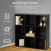 Best Choice Products H70228 9-Cube Bookshelf, 11in Display Storage Organizer w/ 3 Removable Back Panels - Black