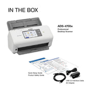 Brother ADS4700W Professional Desktop Document Scanner, 40 ppm Duplex, 4.3-Inch Color Touchscreen, Wireless, Ethernet, USB 3.0, White