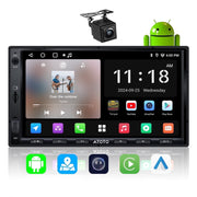 ATOTO Double Din Car Stereo, 7 Inch Touchscreen, Wireless CarPlay, Wireless Android Auto, Bluetooth, GPS Tracking, WiFi, Backup Camera Compatible, 7AOA1B10SNK9