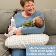 Boppy Momkind Nursing Pillow, Compact Support for Feeding, Taupe Gingham Check, 12 in, 94652805