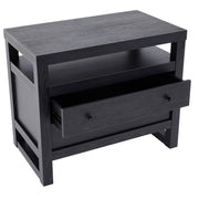Better Homes & Gardens Ezra 2-Drawer Nightstand with USB Ports and Open Shelf, Rich Black Finish, Wood Composite, 17.99 in x 30.98 in x 25.98 in, 447318
