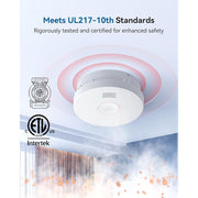 SITERWELL GS525A Smoke Detector Fire Alarm with Photoelectric Sensor, 10-Year Battery, Pack of 8