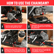 Vetoper Gas Chainsaw, 20in Bar, 3.4HP 62cc 2-Cycle Engine, Rear Handle with Anti-Vibration, Chain Brake, Automatic Oiler, MJ-6220F18