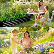 Land Guard Raised Garden Bed, 8x4x1 ft Rectangle, Galvanized Steel, Rust Resistant, Nardo Gray, B3