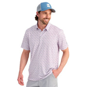 Huk Printed Pursuit Performance Polo - White Redfish - L