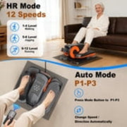 Funslim Under Desk Elliptical Exercise Machine,Leg Exerciser While Sitting 12 Adjustable Speeds, Black - Remote Control
