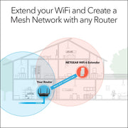 NETGEAR Nighthawk AX1600 WiFi 6 Mesh Extender, Dual Band, 1.6 Gbps, Gigabit Ethernet, White, EAX12