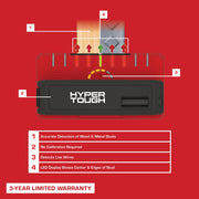 Hyper Tough 9-Sensor LED Electronic Stud Finder with Live Wire Meter, Battery Powered, Red, HYPR9