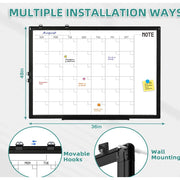 DOLLAR BOSS Magnetic Whiteboard Calendar Whiteboard Wall Dry Erase Calendar Board Schedule Board Large Size Board 48 X 36 Inches Planner Double Sided White Board  Black Aluminium Frame