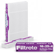 Filtrete Replacement Air Filters, 16x25x4, MPR 1550, MERV 12, Ultra Allergen Reduction, 2 Pack, RF2001-4-2P-EC