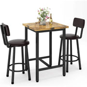 LTTROMAT 3 Pieces Bar Table Set, Bistro Kitchen Table Sets