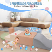 Yexmas 6-Piece Toddler Climbing Toy Set with Ball Pit, Soft Foam, Multicolor, SF005E