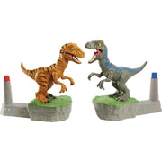 Jurassic World Dominion Rock Em Sock Em Robots Blue vs Atrociraptor Game with Battling Raptors