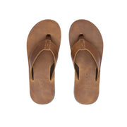 Reef Ojai Classic Mens Sandals, Dark Brown Leather Upper, Cushioned Footbed, Rubber Outsole, Size 10, CJ6246