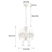 ASHOP Chandelier Mini Crystal Chandelier Small Chandelier 4 Light Modern Pendant Light Fixtures, White - Material: Acrylic