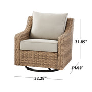 Better Homes & Gardens River Oaks Outdoor Swivel Gliders with Patio Covers, Set of 2, Natural - Unique Design