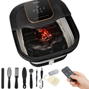 FOFOJY Collapsible Foot Spa Bath with Heat and Massage Roller, Bubble, Temperature Control, Remote Control