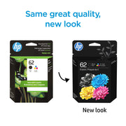 HP N9H64FN#RFD 62 Original Black & Tri-Color Ink Cartridge Combo Pack for HP ENVY & Office Jet Printers