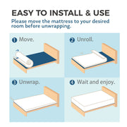 MLILY WAL-TPA040Q0000C 4 inch Cooling Gel Memory Foam Mattress Topper, Queen Blue