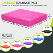 ProsourceFit Exercise Balance Pad, Non-Slip Cushioned Foam Mat, Large 15.5
