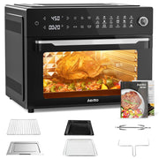 Aeitto BAF803-02 32-Quart PRO Large Air Fryer Oven Toaster Oven Combo with Rotisserie, Black