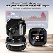 HTC NE68 Bluetooth 6.0 Noise Cancelling Wireless Earbuds, Black