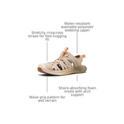 KEEN Women's Whisper Lite Athletic Sandals, Durable Closed Toe, Adjustable Bungee Closure, Safari/Birch, Size 7, 1031958