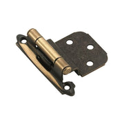 Amerock Cabinet Hinge, 2-3/4 in, Antique Brass Steel, Self-Closing, Inset, 2 Pack, BPR7628AE