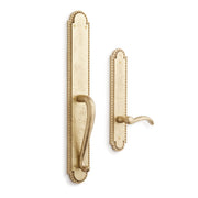 Signature Hardware EHRMNTB.15.300.42.L-SBS Marconi Solid Brass Dummy Entrance Door Set with Lever Handle - Left Hand - Satin Brass