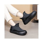 ScarletteEmmy Womens Slip-On Waterproof Winter Ankle Booties, Warm Plush Lining, Lightweight Anti-Slip Sole, Wide Fit, Black