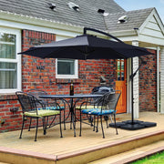 JUSTLET JUSTLETSXJS 10-ft Heavy Duty Patio Hanging Offset Cantilever Patio Umbrella W/ Base Included, Navy Blue