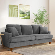 Neche SC002 83'' 3 Seater Upholstered Corduroy Sofa, Gray