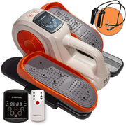 EZ-GO Elliptical Under Desk Exercise Bike, Silent & Portable Seated Machine w/ Workout Levels for Home or Office Desk