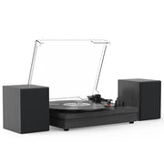 RetroAudio W05 Vinyl Record Player Bluetooth Turntable with External Speakers, Black