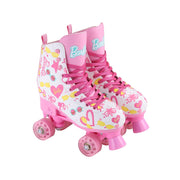 Barbie Children's Roller Skates, Adjustable Straps, Pink Glitter Wheels, ABEC 5 Bearings, Durable PVC, Foam Lining, Sizes 3-6