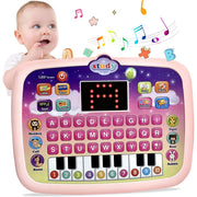 SAYLITA Toddler Learning Pad w/LED Screen Teach, Educational Learning Toys w/Light & Music Electronic Toy, Pink