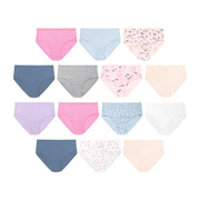 Hanes Girls Briefs Underwear Pack, 14-Pack, Core Cotton, Classic Fit, Expandable Waistband, Solid Print