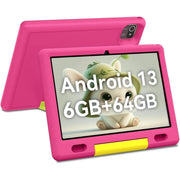 AEEZO KT1007-PK 10'' 6GB RAM 64GB ROM Android 13 Wi-Fi 2 GHz Processor Speed Kids Tablet, Pink