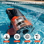 Prostormer 1HP Submersible Water Pump, 3700GPH High Flow, Auto On/Off Float Switch, Multiple Hose Adapters, 120V