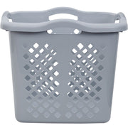 Home Logic 2 Bushel Plastic Laundry Basket, Gray, Diamond Pattern, Silver Handles, 2 Pack