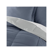 Casual Comfort Solid Reversible Lightweight Down Alternative Comforter Set - STONE LIGHT GRAY ONE SIZE
